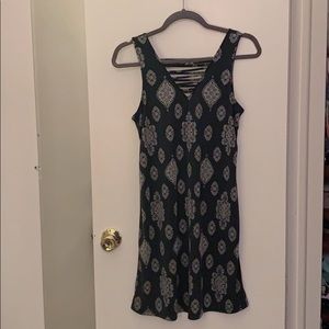 Short Black Flowy Patterned Dress